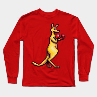 Kangaroo Boxer Pixel Art Long Sleeve T-Shirt